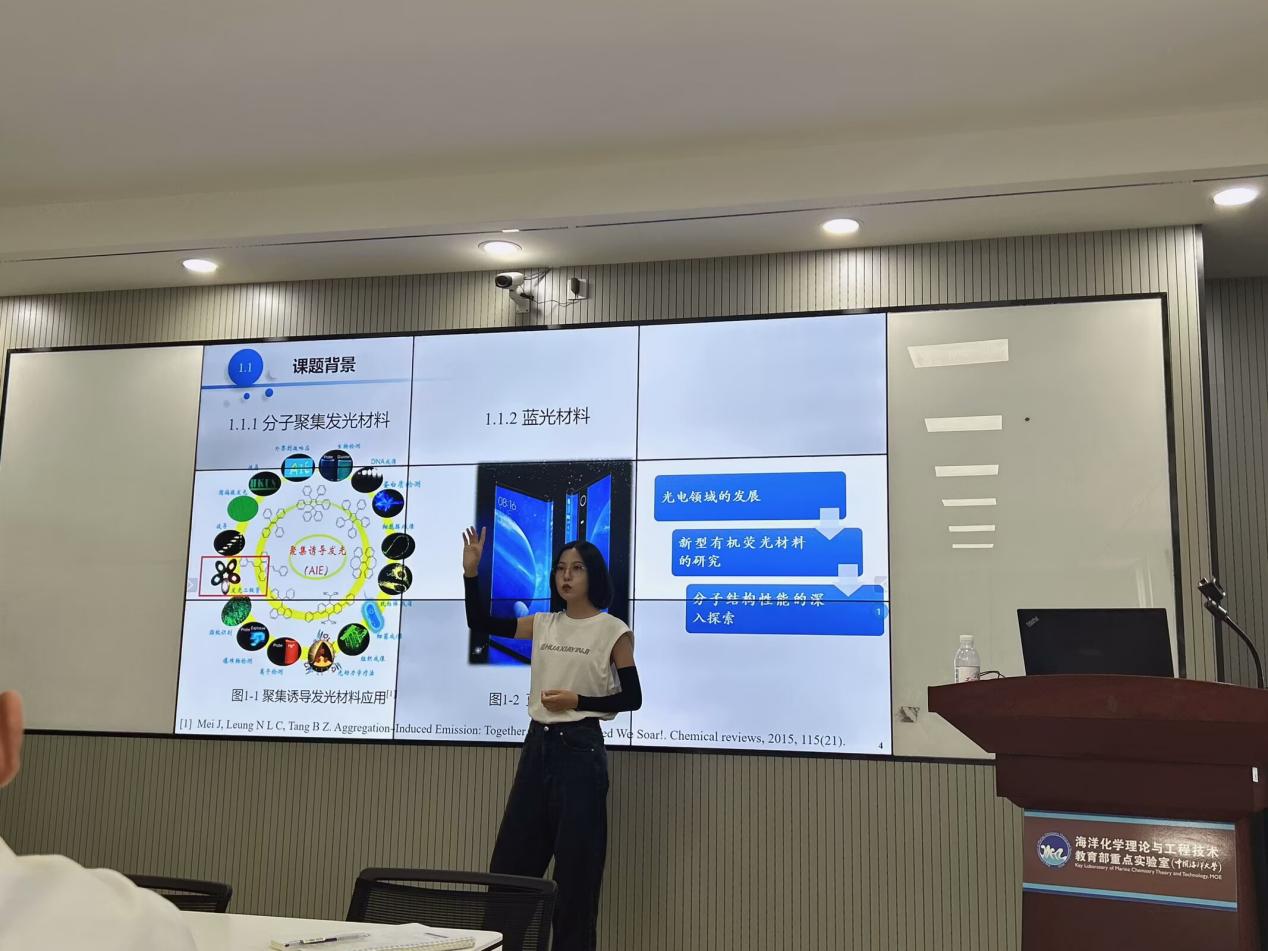 Wenxiu Wei presenting the CCUS project at an academic forum
